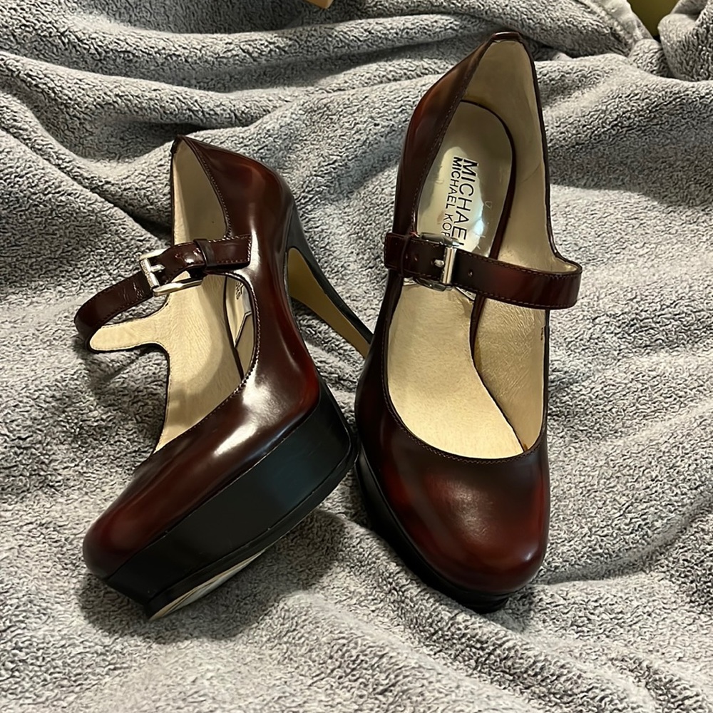 Michael Kors Bordeaux Platform Mary Janes